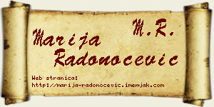 Marija Radonoćević vizit kartica